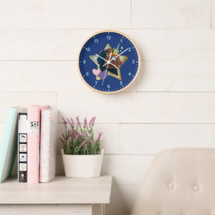 Afro Unicorn Magical Star Clock
