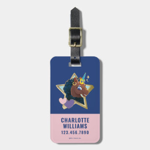 Afro Unicorn Magical Star Luggage Tag