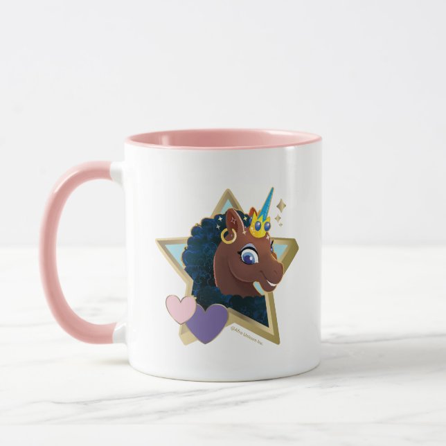 Afro Unicorn Magical Star Mug (Left)