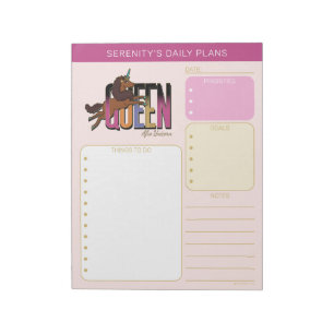 Afro Unicorn Queen Design Notepad
