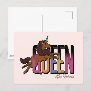 Afro Unicorn Queen Design Postcard