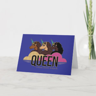 Afro Unicorn Queen Trio Design Card