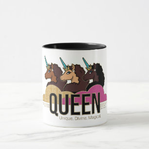 Afro Unicorn Queen Trio Design Mug