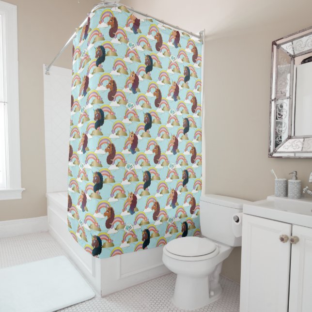 Afro Unicorn Rainbow and Hearts Pattern (In Situ)