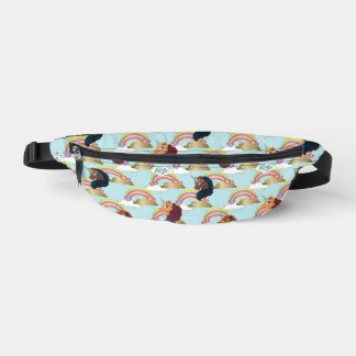 Afro Unicorn Rainbow and Hearts Pattern Fanny Pack
