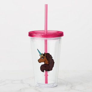 Afro Unicorn   Unique Acrylic Tumbler