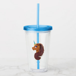 Afro Unicorn   Unique Acrylic Tumbler