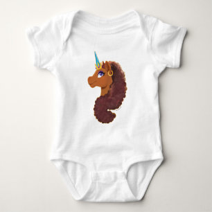 Afro Unicorn Unique Baby Bodysuit