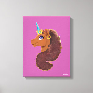 Afro Unicorn   Unique Canvas Print