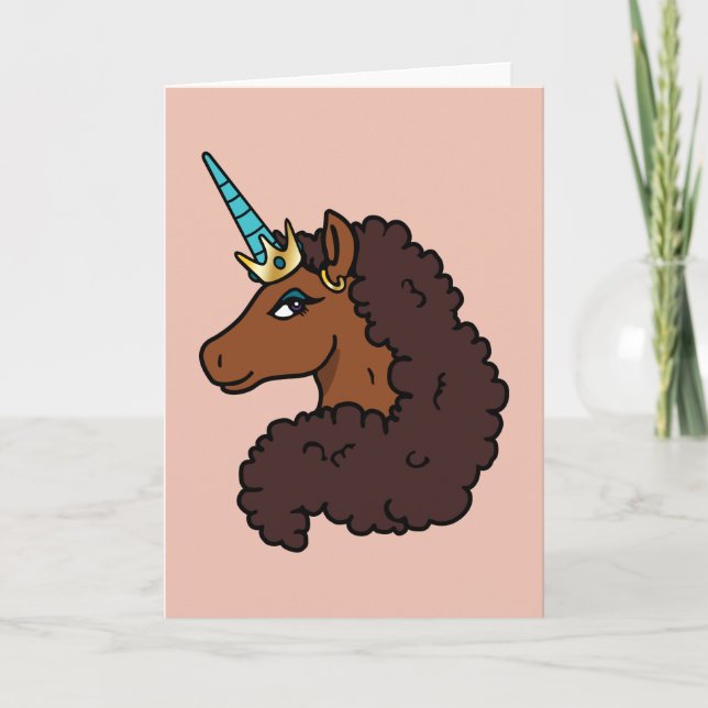 Afro Unicorn | Unique Card (Front)