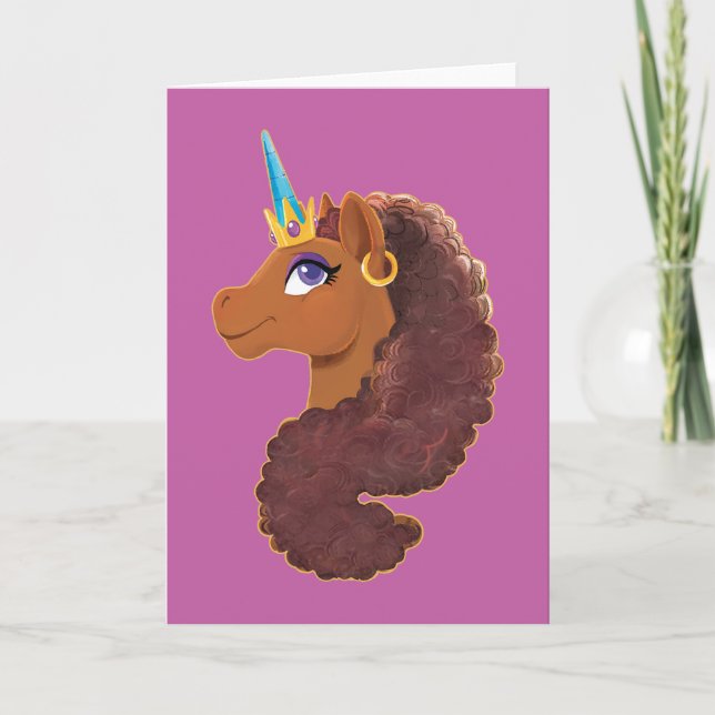 Afro Unicorn | Unique Card (Front)