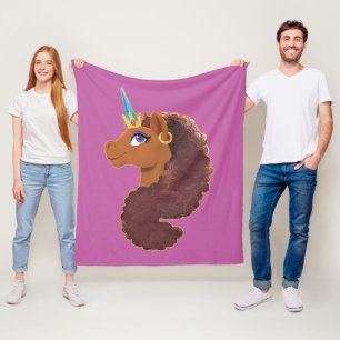 Afro Unicorn   Unique Fleece Blanket
