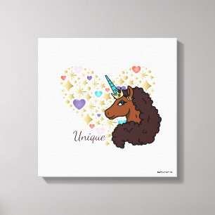 Afro Unicorn   Unique Heart Design Canvas Print