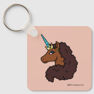 Afro Unicorn   Unique Keychain