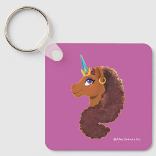 Afro Unicorn   Unique Keychain