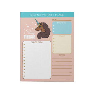 Afro Unicorn Unique Notepad