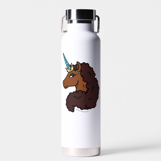 Afro Unicorn | Unique Water Bottle (Front)