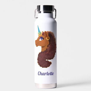 Afro Unicorn Unique Water Bottle