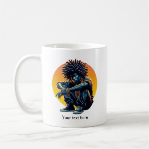 Afro Urban Art Mug – Cool Dreadlock Streetwear Sty
