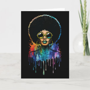 Afro Woman Black History Juneteenth Melanin Queen Card