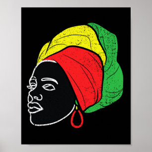Afro Woman Black History Month Colour Men Women Wo Poster