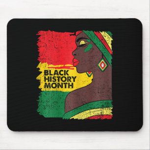 Afro Woman Black History Month Colours Men Women W Mouse Pad