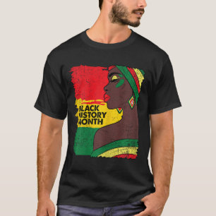 Afro Woman Black History Month Colours Men Women W T-Shirt