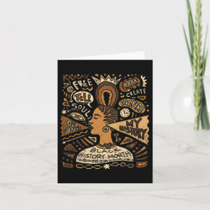 Afro Woman Black History Month Men Women African A Card