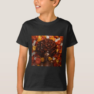 Afro Woman Floral Black Queen Puff Art Melanin Aut T-Shirt