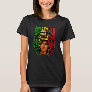 Afro Woman God Says I Am Unique Chosen Forgiven Sp T-Shirt