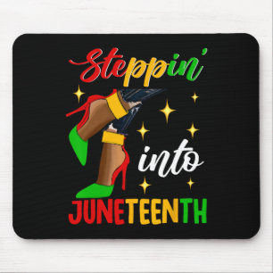 Afro Woman High Heels Black Girl Stepping Into Jun Mouse Pad