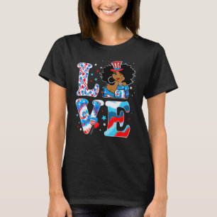 Afro Women Girl Melanin Black Queen Love Happy 4th T-Shirt