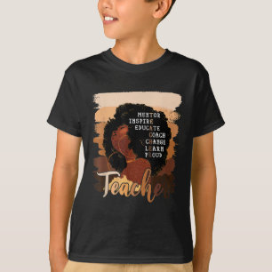 Afro Women Melanin Teacher Proud Black History Mon T-Shirt