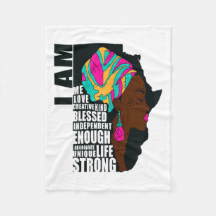 Afro You Are Enough I Am Insrational Sayings Motiv Fleece Blanket