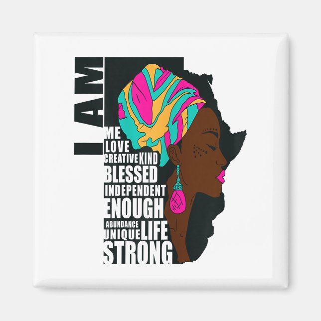 Afro You Are Enough I Am Insrational Sayings Motiv Magnet (Front)
