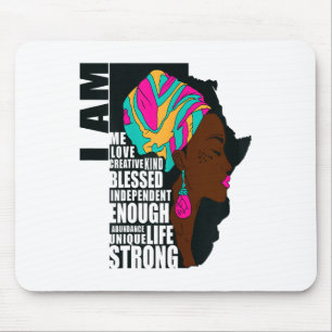 Afro You Are Enough I Am Insrational Sayings Motiv Mouse Pad
