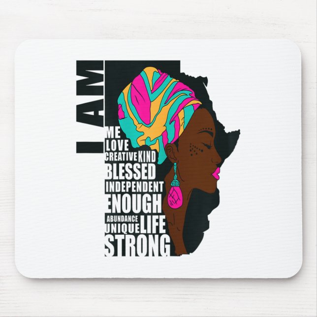 Afro You Are Enough I Am Insrational Sayings Motiv Mouse Pad (Front)