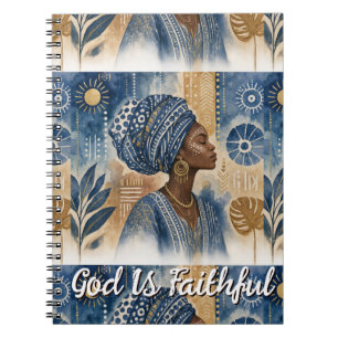 Afrobohemian Adire Fabric Aesthetic, Watercolor Notebook