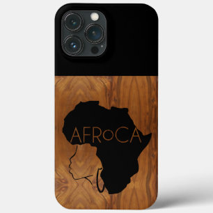 AFRoCA FEMALE Afro plus Africa Wood Grain look iPhone 13 Pro Max Case