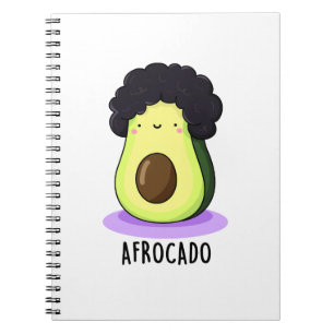 Afrocado Funny Avocado With Afro Pun  Notebook
