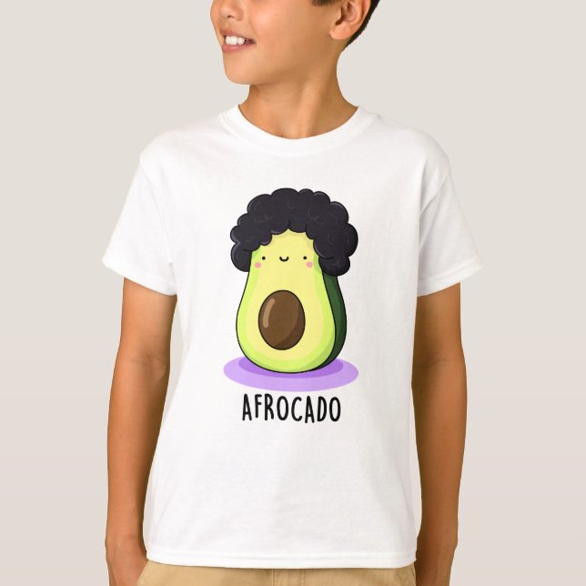 Afrocado Funny Avocado With Afro Pun  T-Shirt (Front)