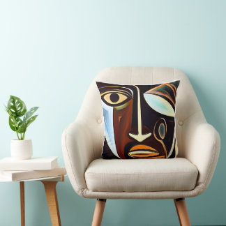 Afrocentric Abstract Art Throw Pillow