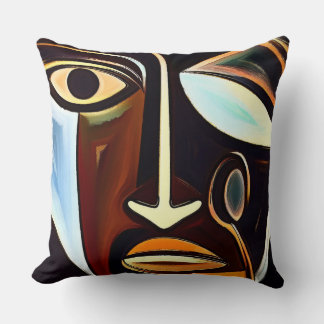 Afrocentric Abstract Art Throw Pillow