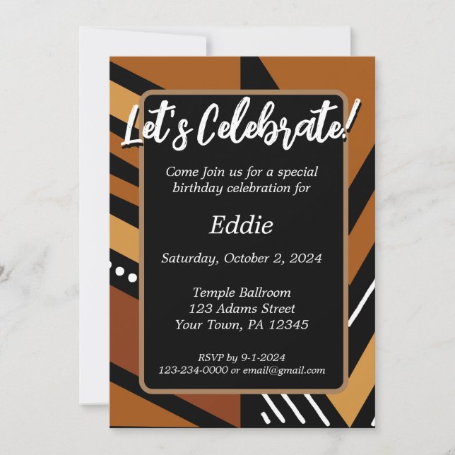 Afrocentric African Customizable Invitation (Front)