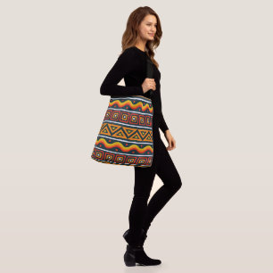 Afrocentric All-Over-Print Large Cross-Body Tote