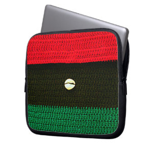 Afrocentric Artisan Crochet Print Electronics Bag