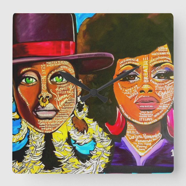 Afrocentric Badu vs Scott Acrylic Wall Clock (Front)