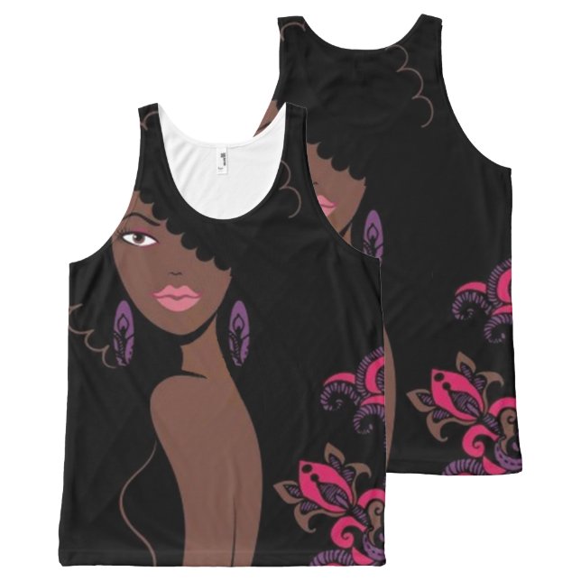 Afrocentric Beauty All-Over-Print Tank Top (Front and Back)