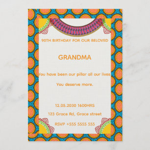 Afrocentric Birthday Invitation Ankara Pattern