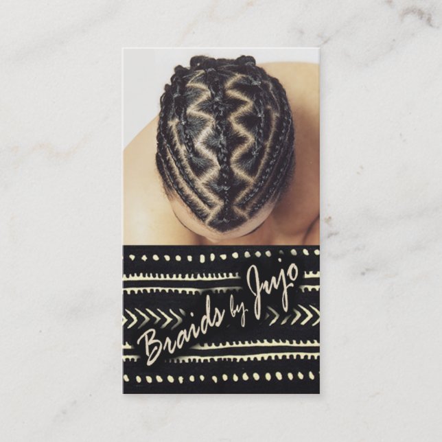 Afrocentric Braids - African Cornrows Hair Stylist Business Card (Front)